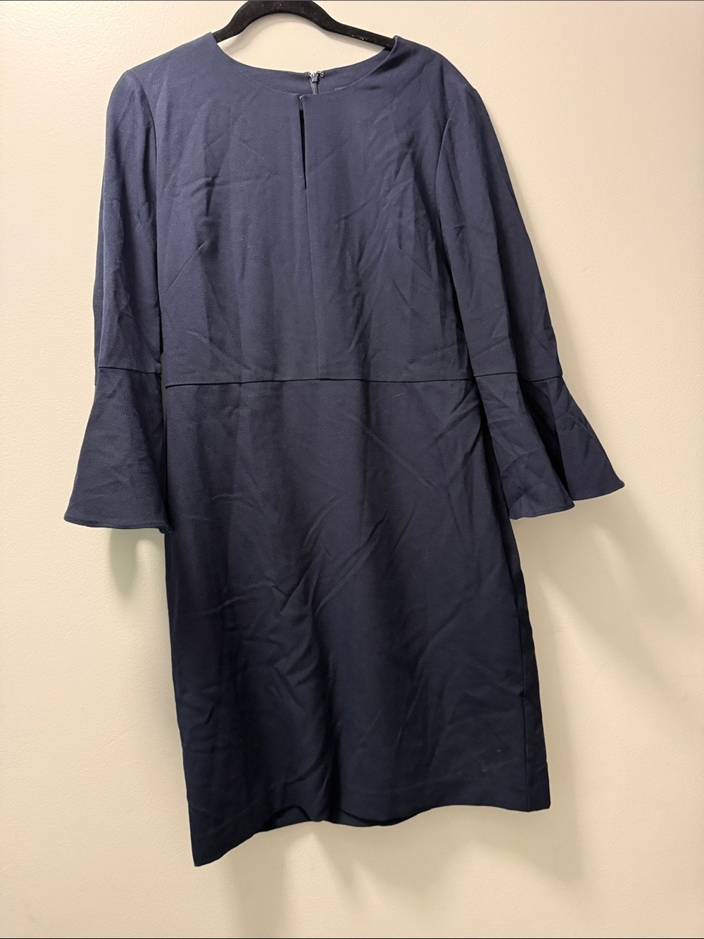 Ann Taylor Navy Bell-Sleeve Mini Dress